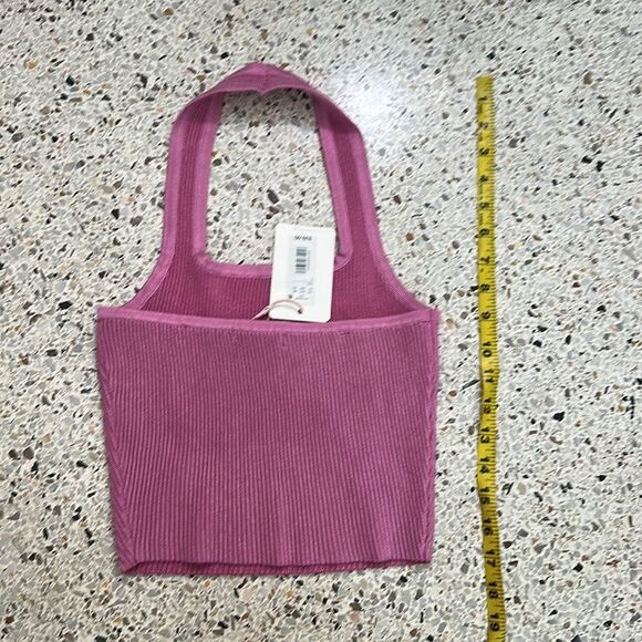 NWT Gianni Bini GB Dillards pink knit sweater halter top small s - Picture 2 of 6